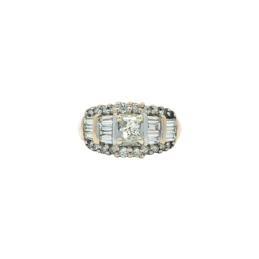 14KT Two-Toned 1.14ctw Diamond Engagement Ring size 6