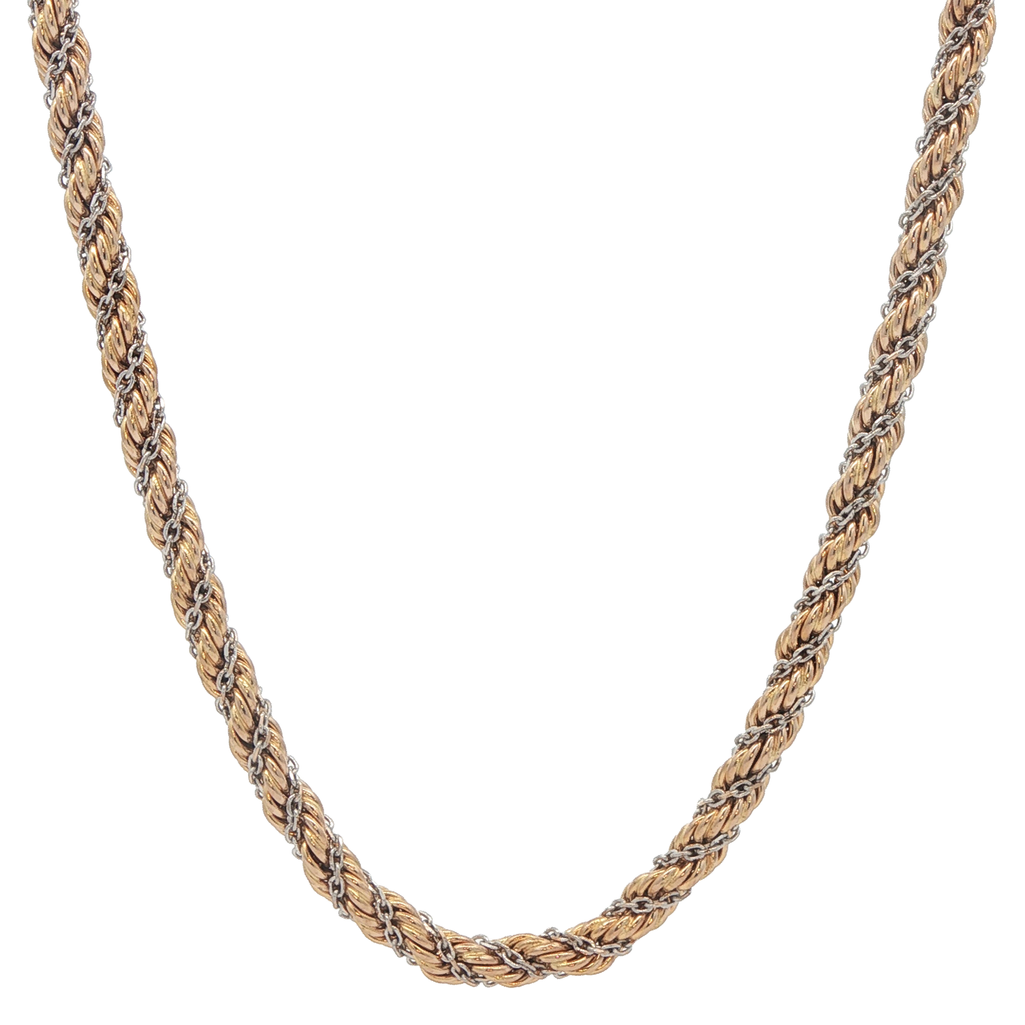 10K Two-Toned Gold 23.5 Twisted Cable-Rope Chain"