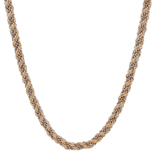 10K Two-Toned Gold 23.5 Twisted Cable-Rope Chain"