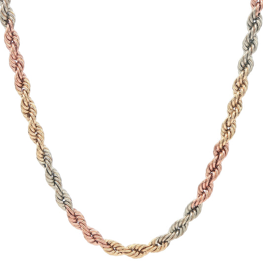 10K Tri-Coloured 3mm Rope 16.75 Estate Chain