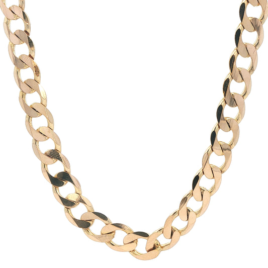 9KT Yellow Gold 7.5mm Curb 23.5 Estate Chain"