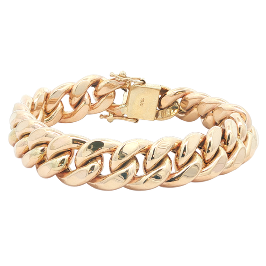 10KT Yellow 9" Cuban Link Bracelet
