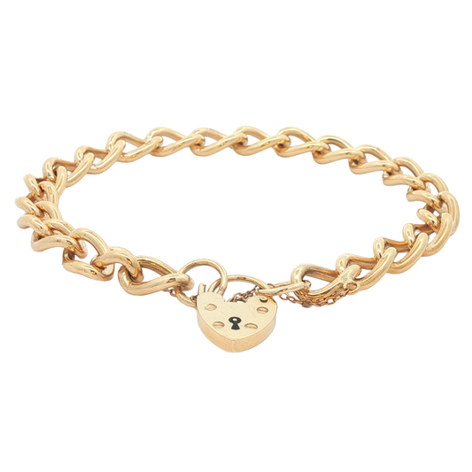 9KT Yellow Gold 8" Lock Bracelet"