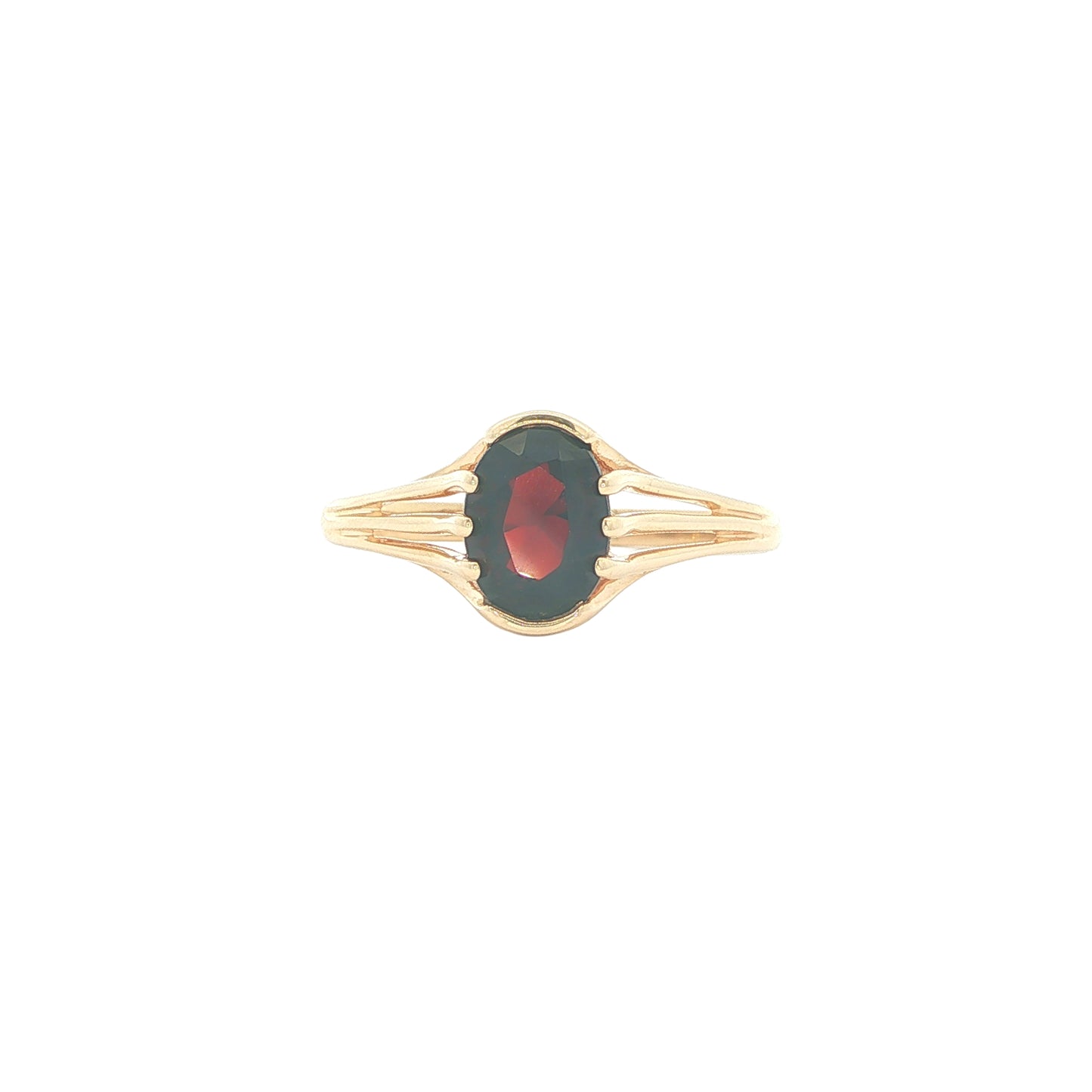 10K Yellow Gold Garnet Estate Ring size 8