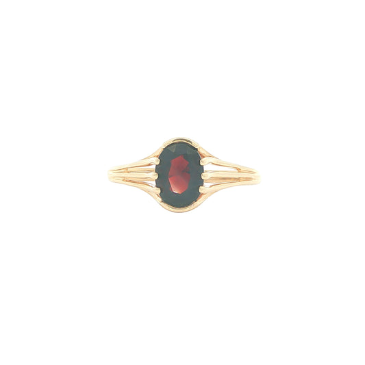 10K Yellow Gold Garnet Estate Ring size 8
