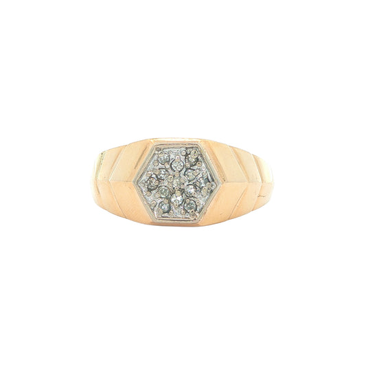 10K Yellow Gold Mens 0.10ctw Diamond Estate Ring size 12.5