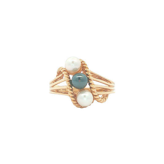 10K Yellow Gold Pearl Estate Ring size 7