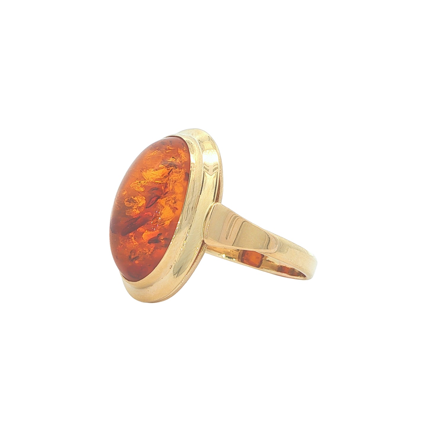 14K Yellow Gold Amber Estate Ring size 8.25