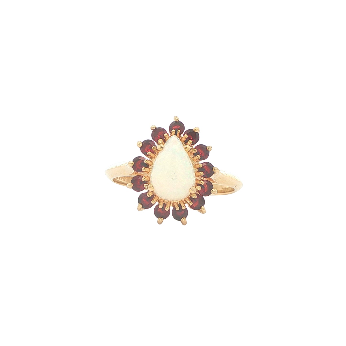 14K Yellow Gold Opal Ruby Estate Ring size 7.5