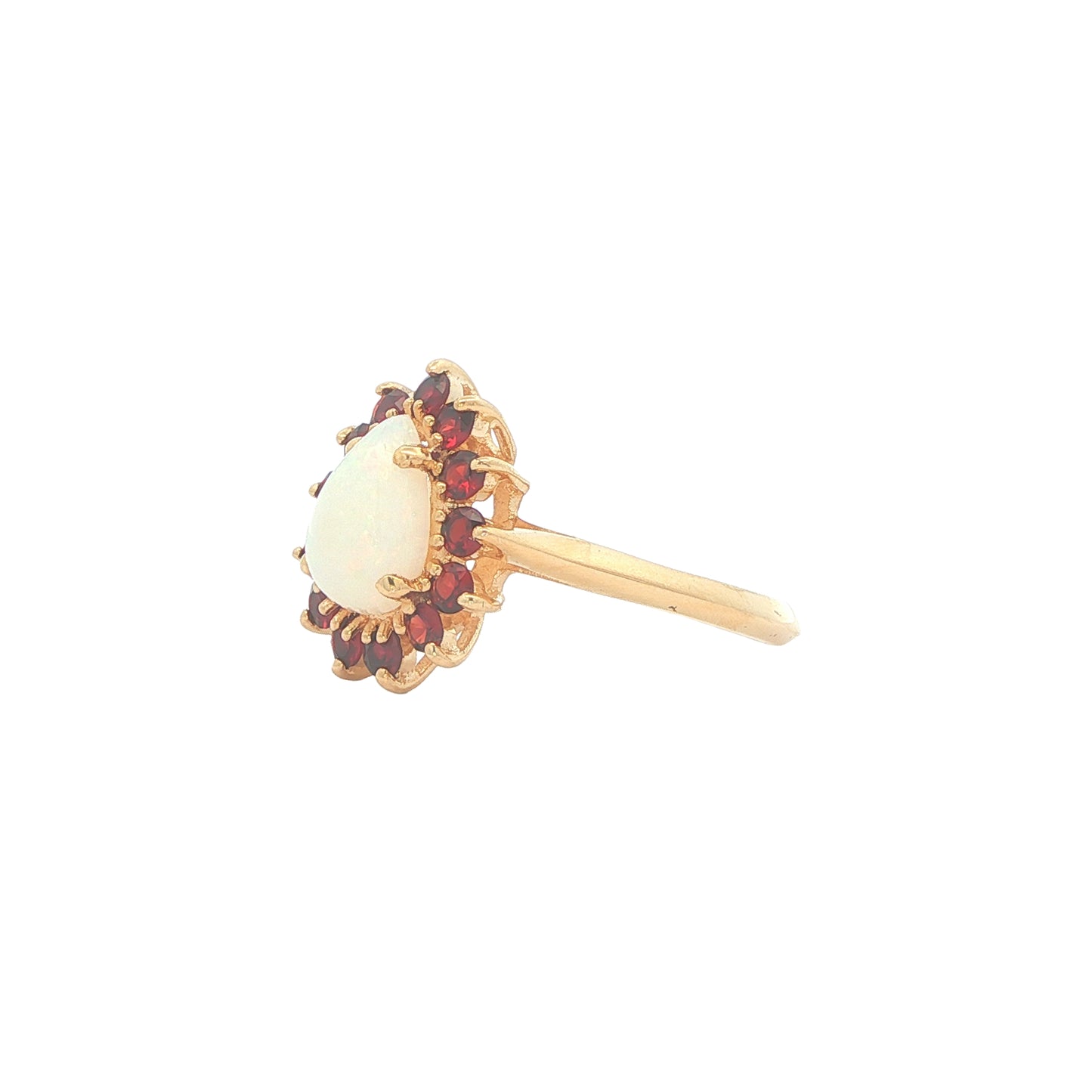 14K Yellow Gold Opal Ruby Estate Ring size 7.5