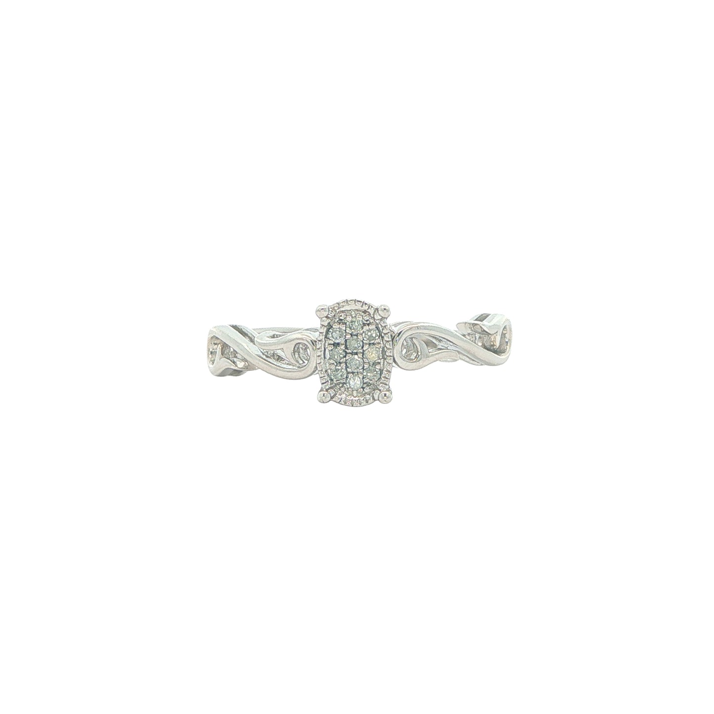 Sterling Silver Diamond Estate Ring size 6.5