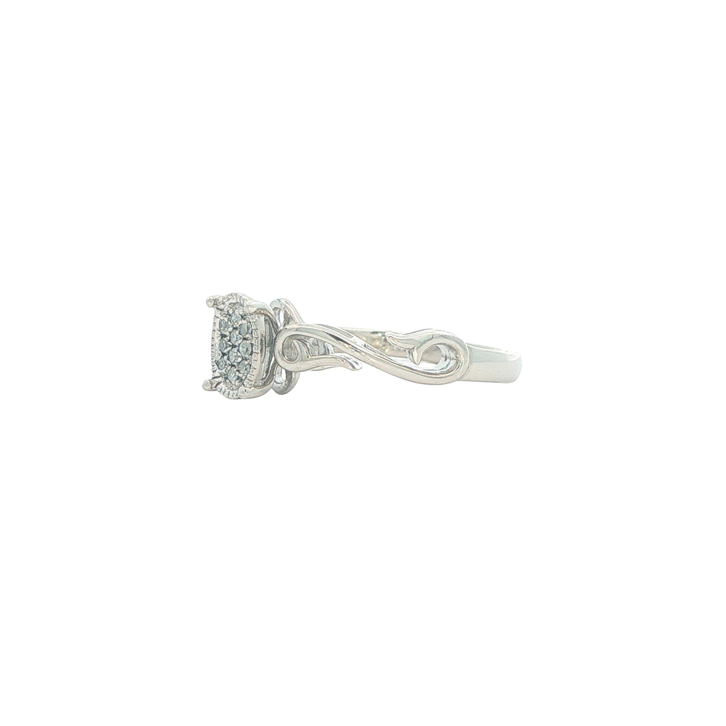 Sterling Silver Diamond Estate Ring size 6.5