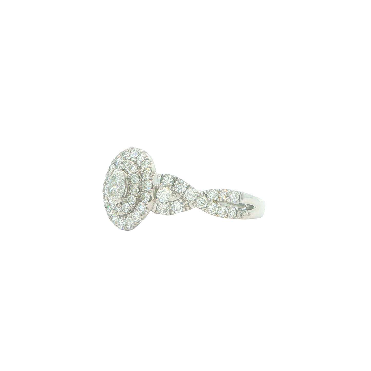 10KT White Gold 0.75cttw Diamond Engagment Ring    size 7.5